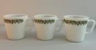 Vintage Pyrex Coffee Mugs Spring Blossom D-Handle. Milk Glass. Lot of 3
