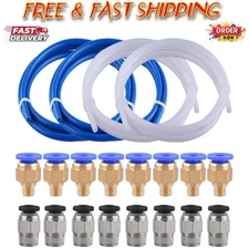 SIQUK 4 Pieces Teflon Tube PTFE Tubing(1 Meter) with 8 Pieces PC4-M6 Fittings