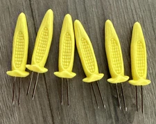 Vintage Corn On The Cob Holders Skewers Lot Of 6