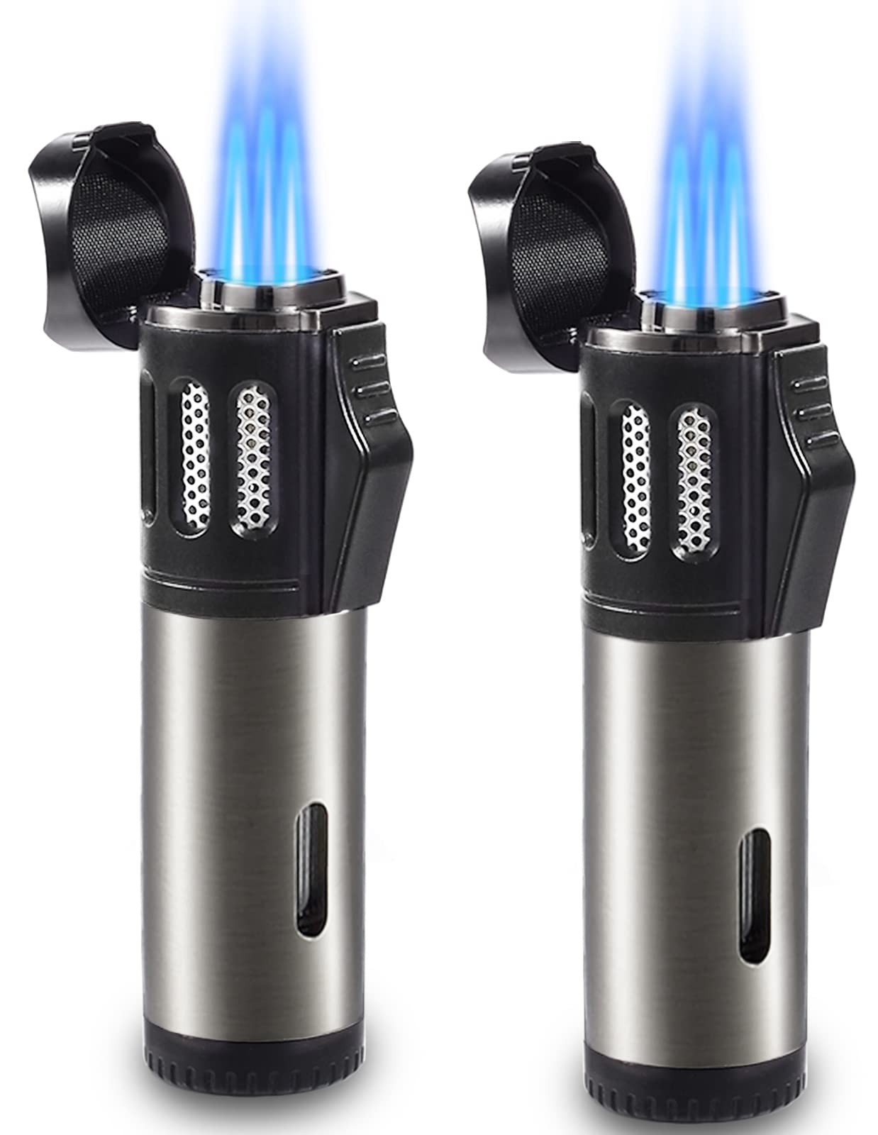 Triple 3 Jet Flame Butane Gas 2 Pack, Black