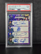 BELMONTE SIMONSEN TACKETT TROUP 2024 Leaf Metal PBA Hambone Quad Purple Auto 6/8