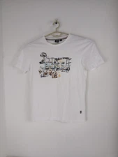 Men Hugo Logo Graphic TShirt Embroidered Spellout Short Sleeve Floral Sz Large