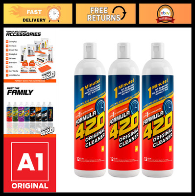12 Oz Formula 420 Glass Metal Ceramic Pipe Cleaner - 3 Pack for Easy Cleaning