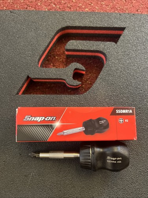 #ad ⭐️ Snap on Stubby Ratcheting Screwdriver SSDMR1A Black HARD HANDLE New 🔥 $89.99