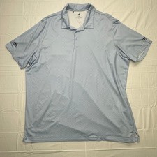 Adidas Golf Polo Shirt Mens 2XL Light Blue Short Sleeve Performance