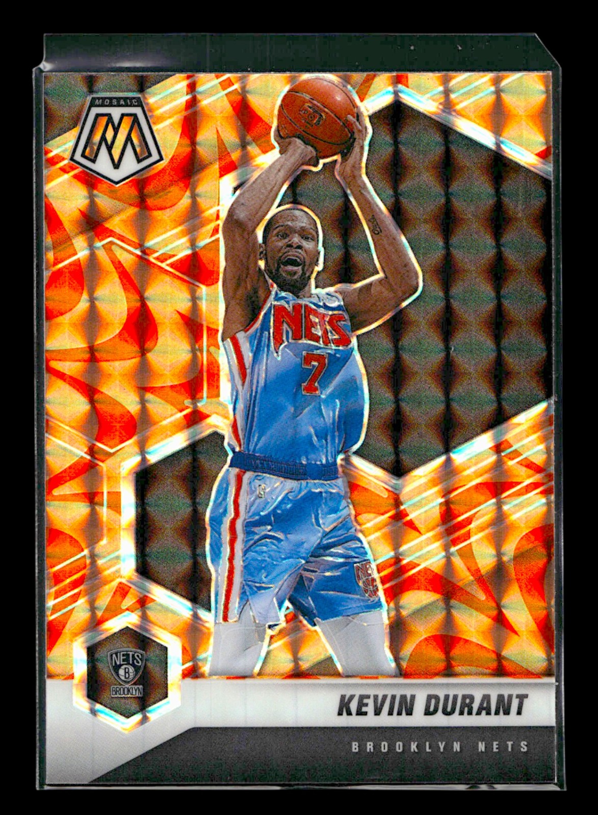 Kevin Durant 2020-21 Panini Mosaic #7 Mosaic Reactive Orange