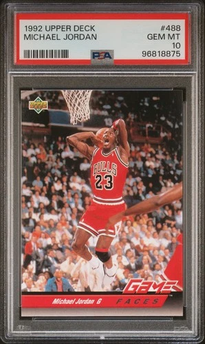 Michael Jordan - 1992-93 Upper Deck Game Faces #488 - Gem Mint - PSA 10