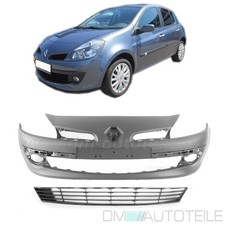 Renault Clio III Front Stoßstange vorne grundiert komplett +Grill Einsatz 05-09