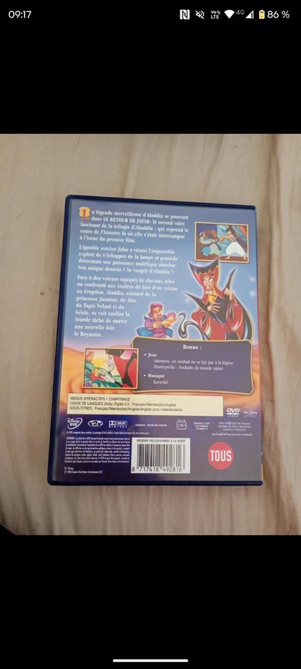 Disney Le Retour de Jafar DVD Édition spéciale Animation Zone 2 - Photo 2/2