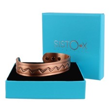 Chunky Copper Magnetic Bracelet/Bangle Zig Zag Design 6 Magnets Health Rare Eart