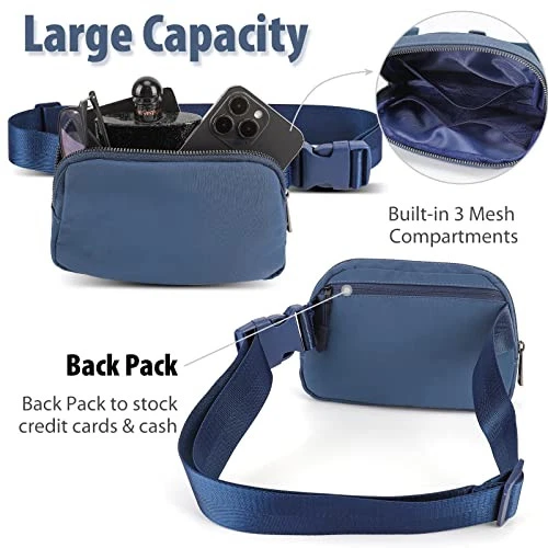 Belt Bag for Women and Men Fanny Pack Waist Bags with Adjustable Strap for Blue