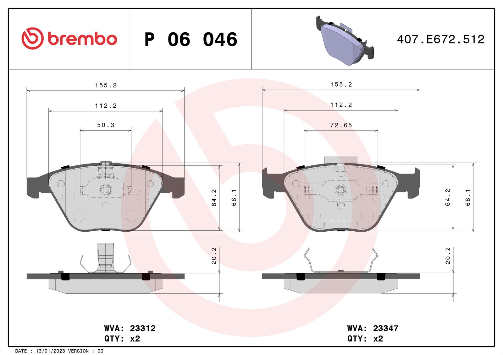 Brembo Bremsbelagsatz, Scheibenbremse P 06 046 Für Bmw - Bild 11