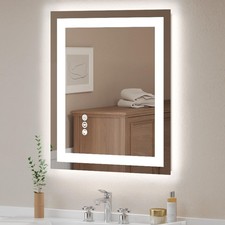 LED Bathroom Mirror 24x36 Inch Tempered Glass - Frameless LED Backlit Lighted...