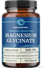 Magnesium Glycinate 500mg Chelated Supplement High Absorption 120 Capsules 0.35 per thousand milligrams