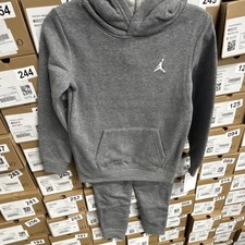 Jordan Boys Gray 2 Piece Hoodie Pants Outfit Set Hooded Crew Neck Size 5