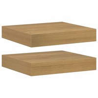 Wandregal 2Er Set Braun 23 X 23,5 X 4 Cm Holzwerkstoff