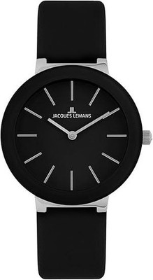JACQUES LEMANS 42-9A Monaco Damenuhr Armbanduhr Uhr 34 mm schwarz