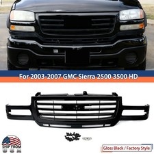 Gloss Black Front Bumper Grille For 2003-2006 2007 Gmc Sierra 2500 Hd 3500 Hd Gloss Black Front Bumper Grille For 2003-2006 2007 Gmc Sierra 2500 Hd 3500 Hd
