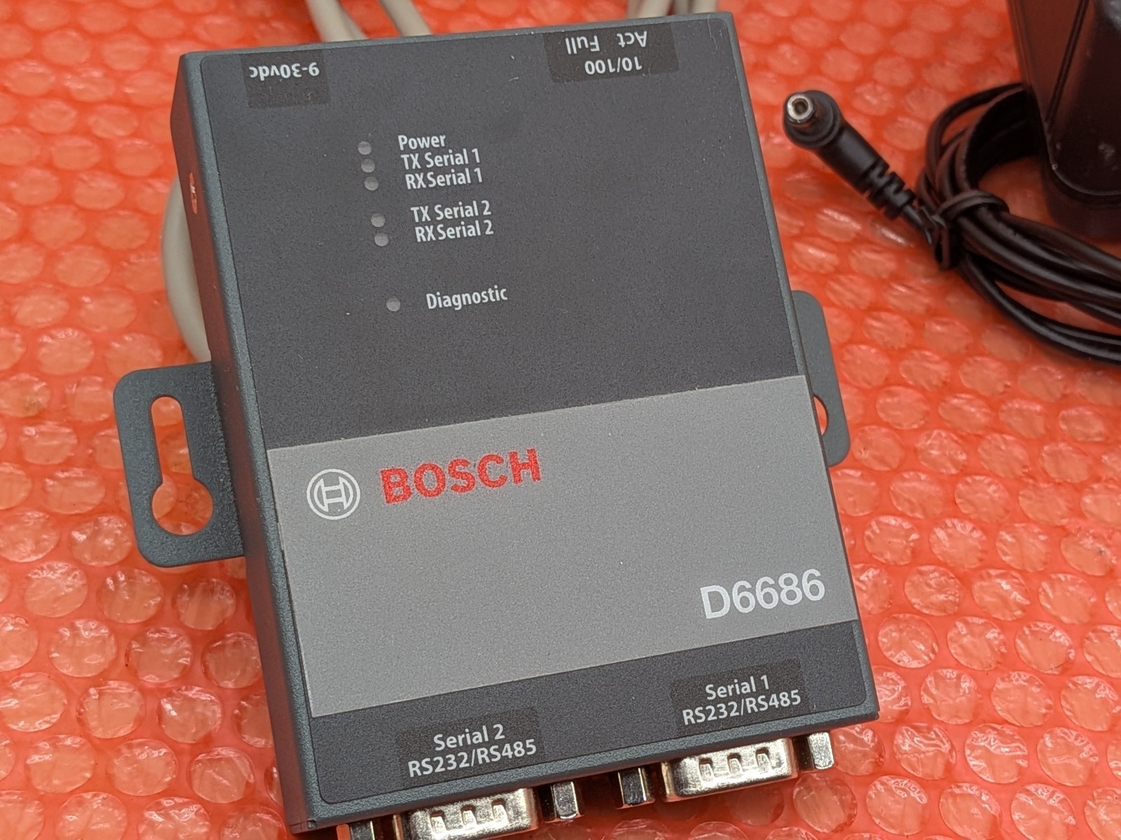 Bosch ITS-D6686-UL Conettix D6600 Ethernet to Serial Server Adapter &Pwr supply