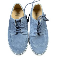 Janie and Jack Boys 13 Wingtip Shoes Indigo Leather Dress Shoes