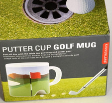 Golf Mug Coffee Tea Putter Pen Kikkerland Ceramic 12 Oz Novelty Gift NEW