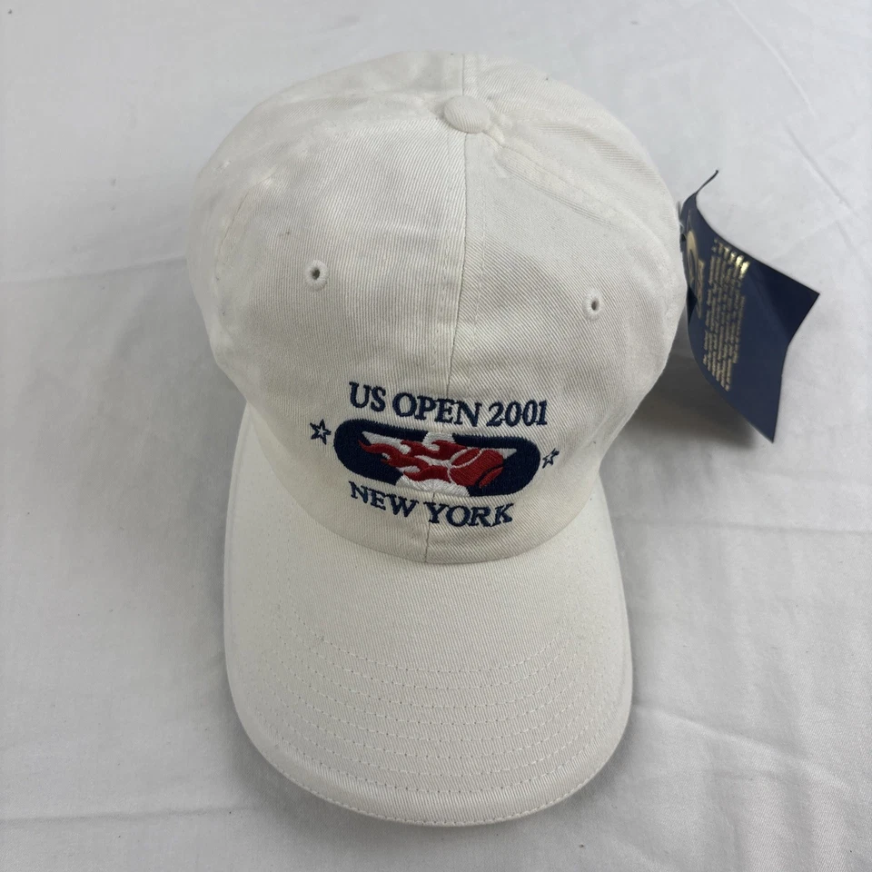 Fila Vintage US Open 2001 Nueva York Blanco Ajustable NUEVO Con Etiquetas Nuevo De Lote Antiguo Foto 4 de 4
