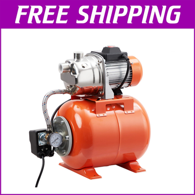 #ad 1HP Stainless Steel Shallow Well Pump with Pressure TankWinter Proof for Garden $124.99