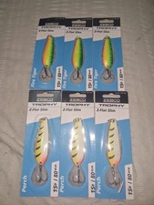 Joblot 6 x Zebco Z Flat Slin 15g Toby Style Spoons Fishing Lures Pike Salmon