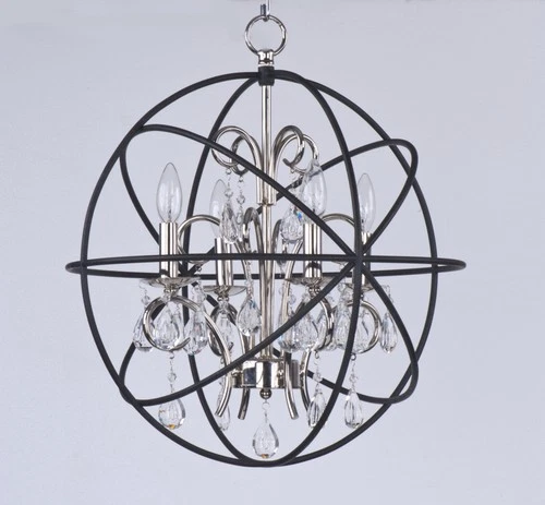 Maxim 25142 Bronze Orbit 19"W 4-Light Crystal Chandelier - Picture 7 of 8