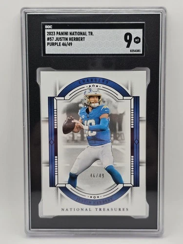 2023 Panini National Treasures Purple 46/49 Justin Herbert #57 