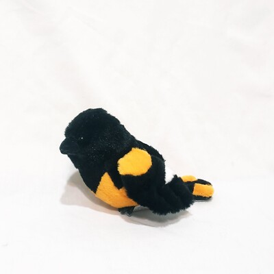 Ganz Webkinz Lil' Kinz Oriole Bird Black Orange Plush Stuffed Animal 4'' No Code