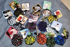 Lot of 15 Vacor / Mega Net Bags Rooster Parrot Cricket Coal TOTAL OF 369 MARBLES