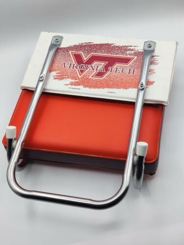 Vintage Virginia Tech Folding Stadium Seat KR Industries Orange/Maroon - Picture 4 of 4