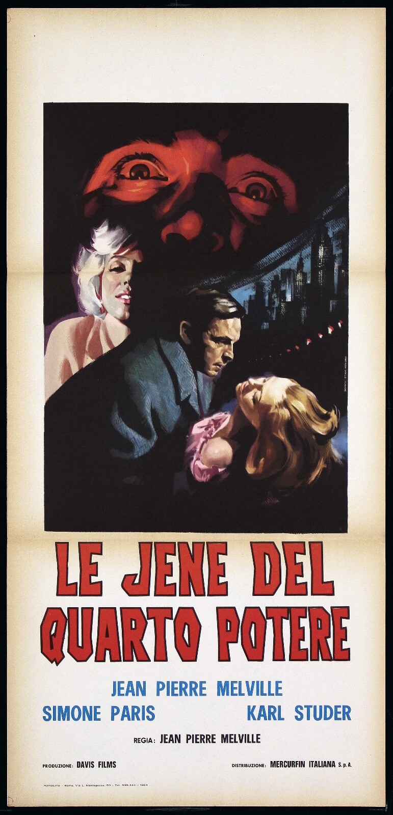 Locandina originale film Le jene del quarto potere (1959) - Regia di Jean-Pierre Melville