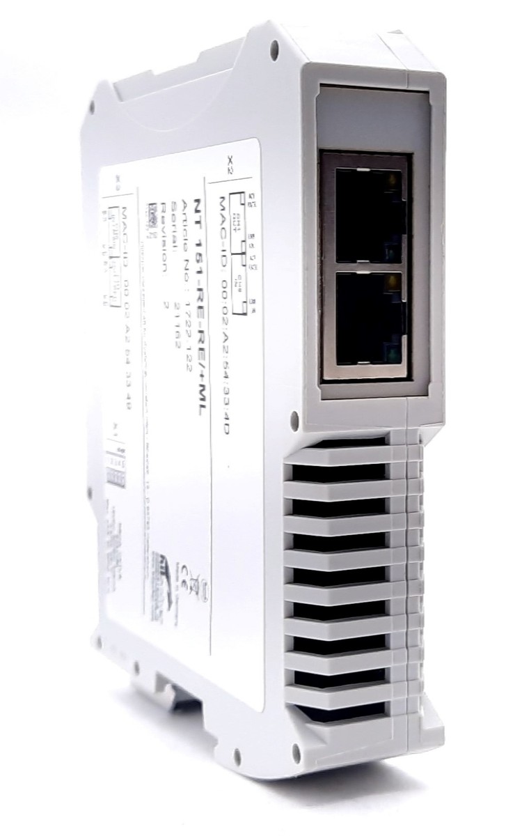 Hilscher NT 151-RE-RE/+ML Ethernet Gateway Module 24VDC ± 6V 190mA 4.78W