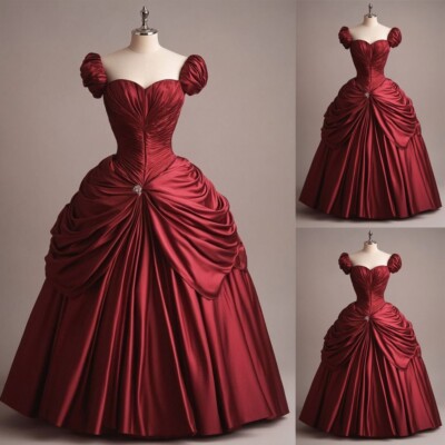 ebay red wedding dresses Red and White Wedding Dresses High Neck Cap Sleeves Lace Applique Bridal  Gowns