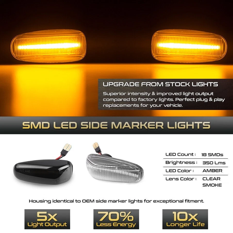 Luz intermitente LED dinámica LED para Benz Clk W202 W210 W208 W638 R170 2 piezas Foto 2 de 4