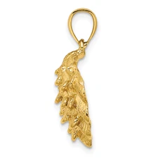 14K Textured Oyster Shell Charm K7653