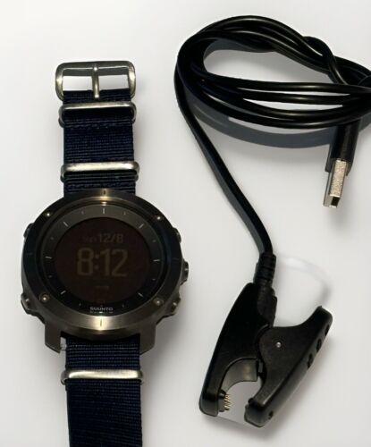 Suunto Traverse BLUE GPS Military Outdoor Watch w/ Cord TESTED GREAT CONDITION!