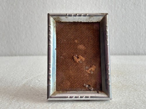 RARE OLD VINTAGE SMALL UNIQUE PHOTO / MIRROR METAL, GLASS TABLE PHOTO FRAME - Picture 5 of 14