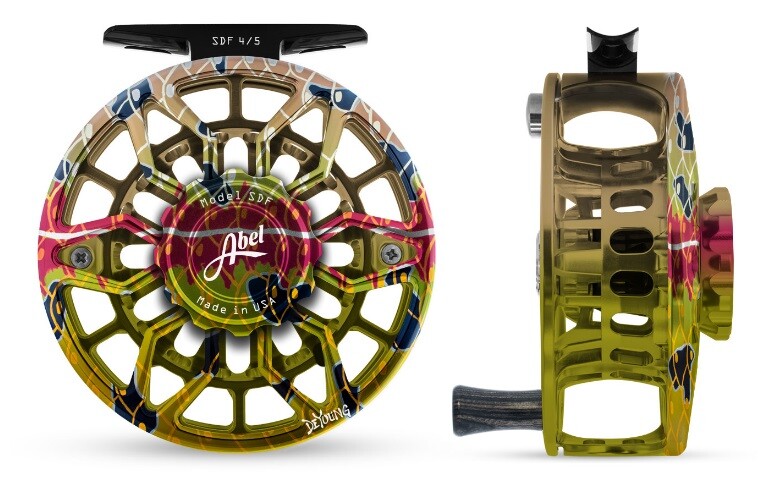 ABEL SDF 4/5 FLY REEL DEYOUNG RAINBOW FLANK +FREE $130 LINE 