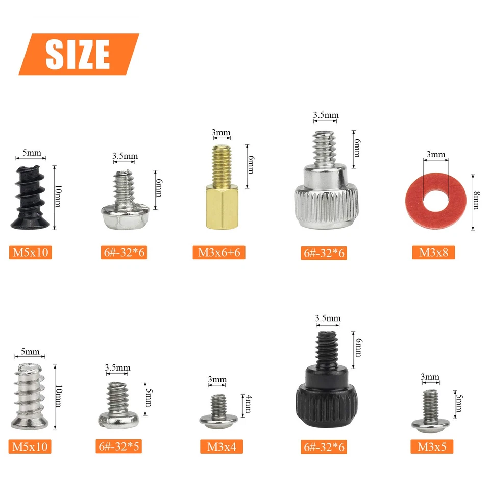 Kit surtido de tornillos separadores de computadora 360 piezas para estuche de computadora de disco duro Foto 2 de 4