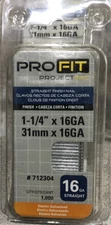 ProFit Straight Finish Nail 1-1/4” x 16 GA  1,000 count Galvanized Nails