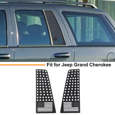 2x Alloy Rear Door Triangular Window Glass Cover For Jeep Grand Cherokee 2007-09