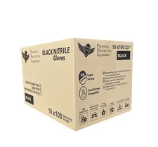 S&G Black Nitrile Gloves Latex Powder Free 5 Mil 1000pcs M/L/XL