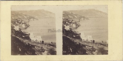 Landschaft bei Neapel Italien Stereo Fotografie Vintage Albumine c1860