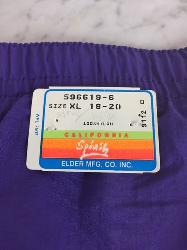 VTG 80s California Splash Purple Nylon Boys XL 18-20 Swim Trunks Bathing Suit - Picture 7 of 8
