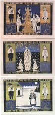 1921 Germany LANGELN 25 50 75 Phennig Banknote / Notgeld Set GOLD PAINT