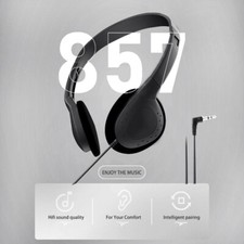 Universal 3.5mm Plug Corded On Ear Headset HIFI Stereo Music Gaming Headphones