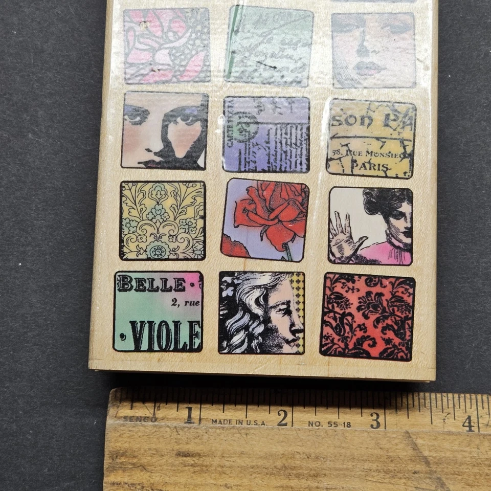 巴黎时刻橡皮图章汉普顿艺术 15 方形艺术邮票 — 第 2/4 张图片